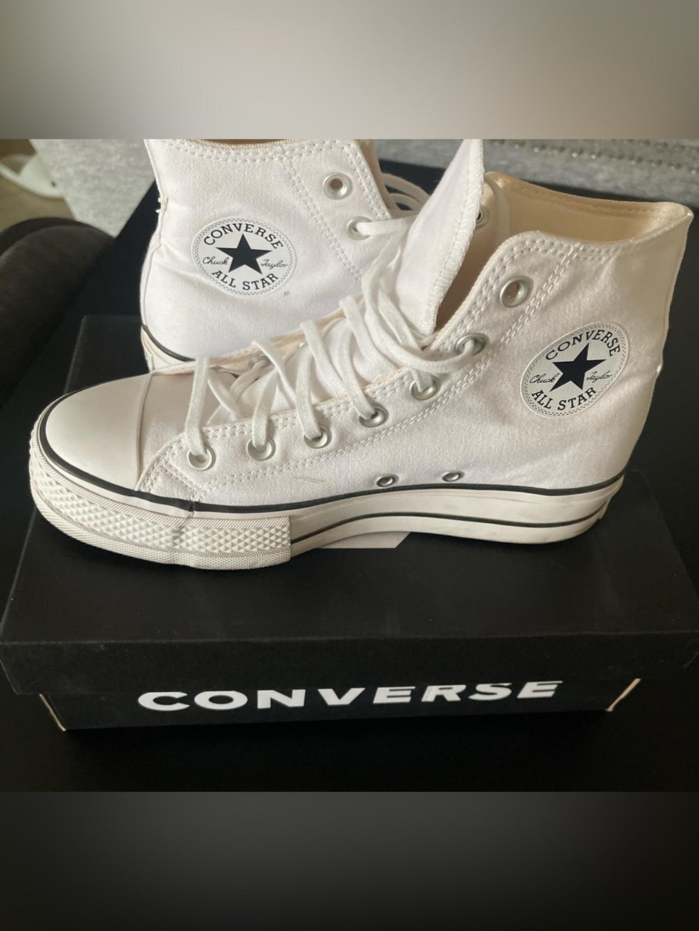 Converse All Star High Top Sneakers - White with Black Trim